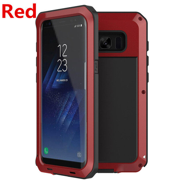 R-JUST for Samsung Galaxy S22 Ultra S21+ S20 Plus S10+ S10E S8+ S9+ S6 S7 edge Heavy Duty Protection Doom armor Metal Aluminum phone Case for Samsung Galaxy Note 20 Ultra Note 10+ Note 9 Note 8 Cover. 