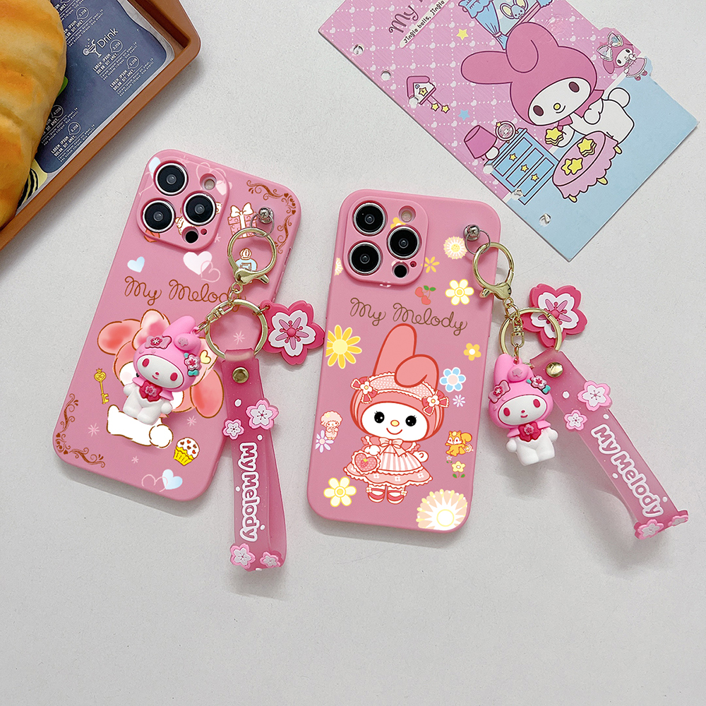 My Melody Soft Cover Case With Keychain For Xiaomi Redmi Note 8 8T 9 9A 9i 9C 10A 9T 10 10C 10X 11 11e 12 12C 13C 13R Pro 5G. 