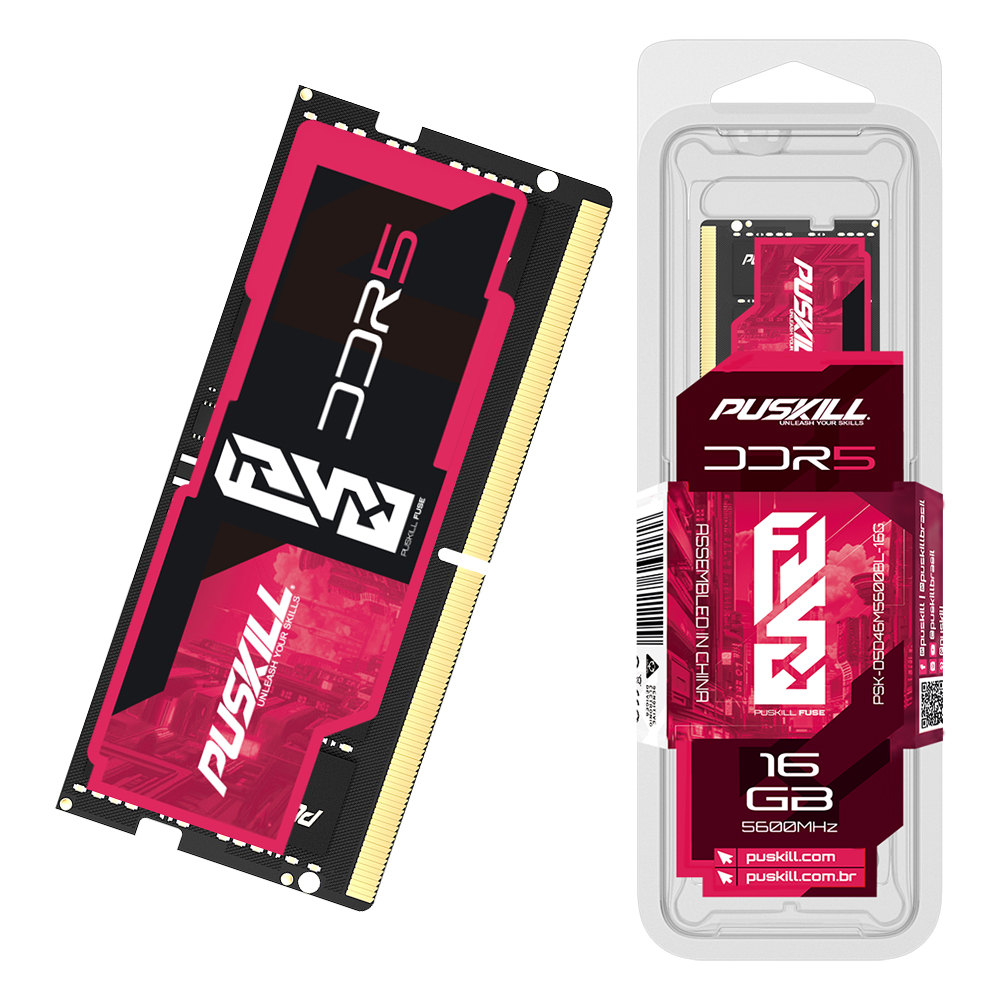 PUSKILL FUSE Memoria Ram DDR5 Notebook 32GB 16GB 8GB 5600MHz 5200MHz 4800MHz 262-PIN 1.1V PC5 SODIMM Laptop Memory Memória. 