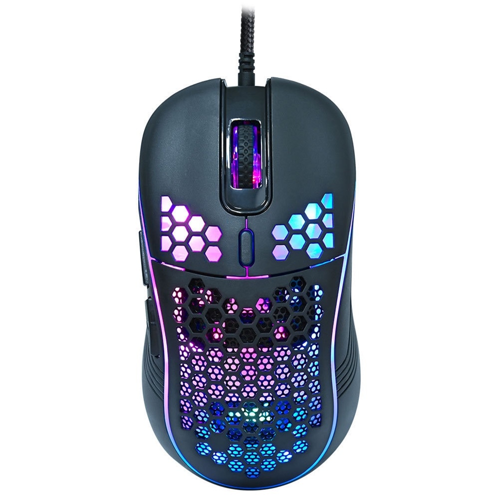 GM86 Honeycomb Hole Design Lightweight Gaming Mouse With RGB Colorful Lights. 