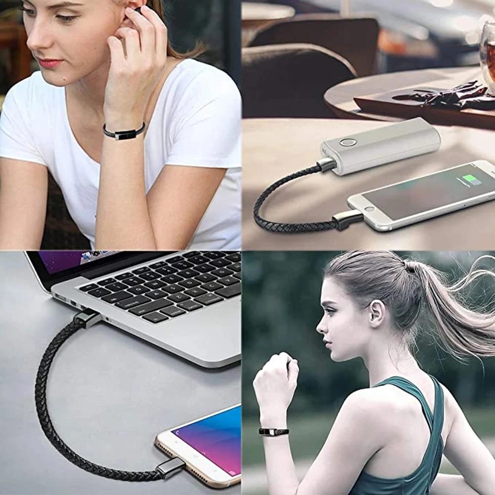 Bracelet USB Cable Portable Fast Charging USB Micro Type C Charger Cord For iPhone 13 12 11 15 Pro Max X Samsung Xiaomi Huawei. 