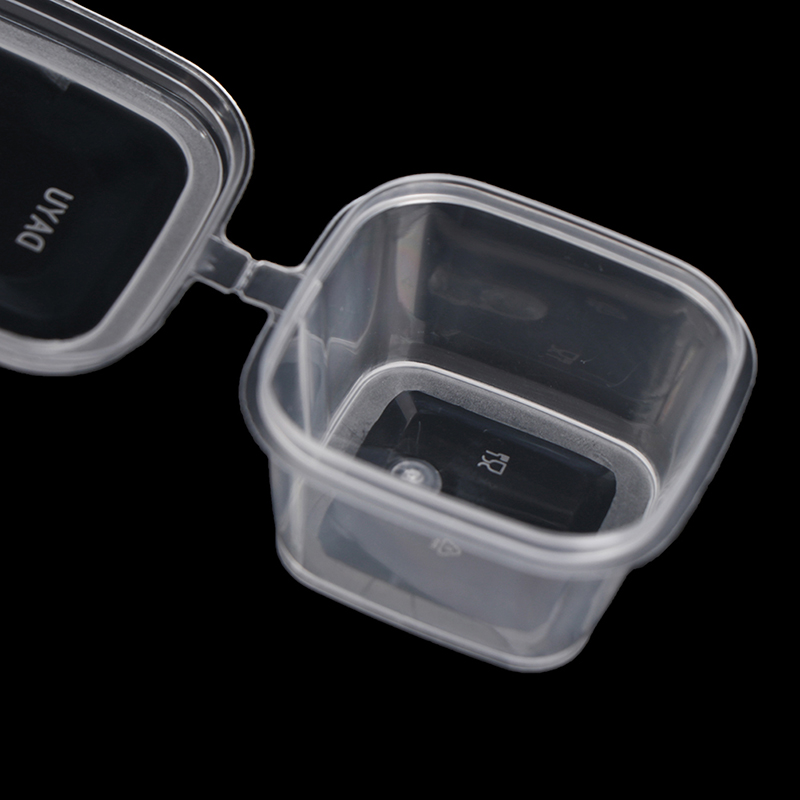 50Pcs/Pack Square Sauce Cup With Cover Clear Mini Plastic Dipping Sauce Cups Dounp. 