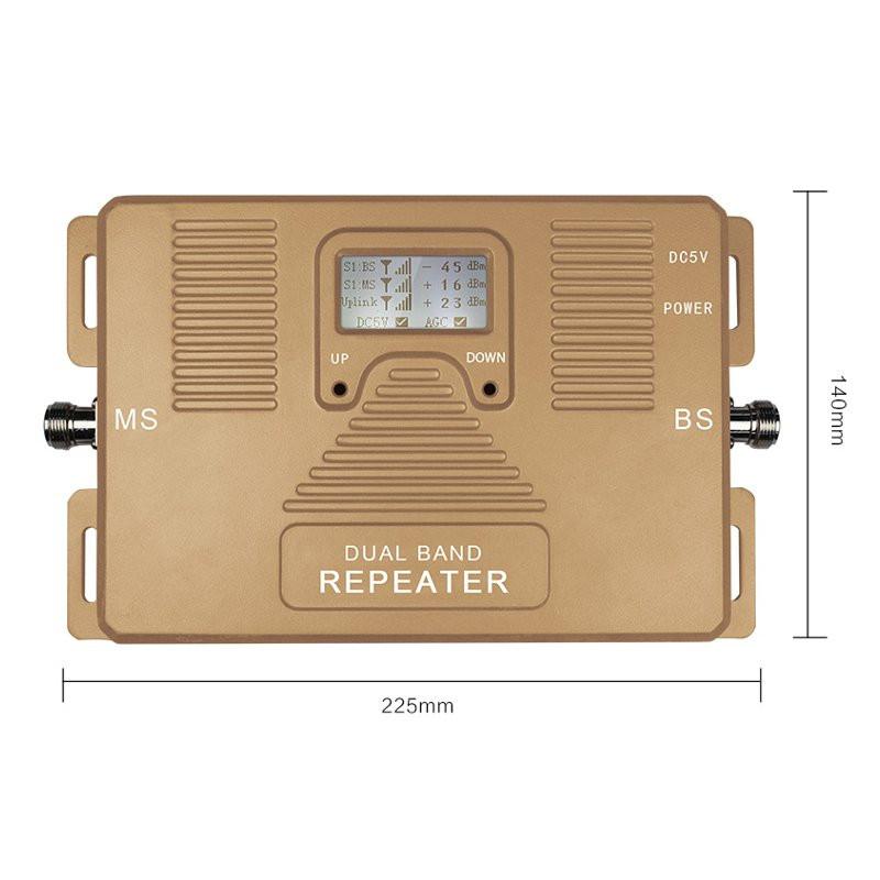 LCD Full Smart DUAL BAND ATNJ DB-850/2100mhz TV Audio Speed 2g/3g+4g Mobile Signal Booster Signal Repeater Amplifie Brown -. 