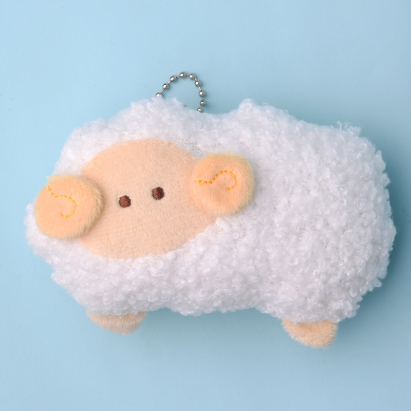 4 Inch Zoo Plush Pendant Cute Bean Eye Lamb Raccoon Squirrel Zebra Plush Key Chain Capsule Toy. 