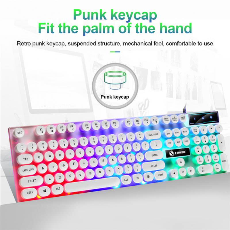 Mechanical Keyboard 104 Keys Dustproof Usb Wired Keyboard Mouse Set Waterproof Rgb Backlight Gaming Keyboard Gaming Mouse Cool. 