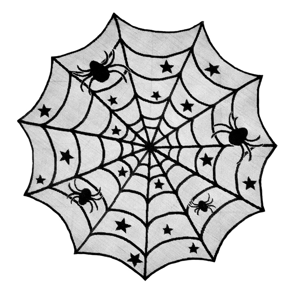 Halloween Spider Web Round Tablecloth Pentagram Spider Tablecloth Family Dining Room Tablecloth Decorative Cloth Halloween Decorative Cloth