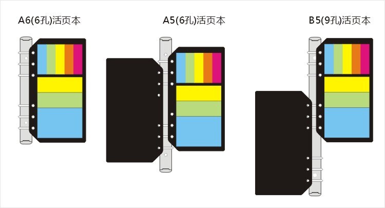 Sticky Notes Memo Pad Diary Stationary With 6 Rings. 