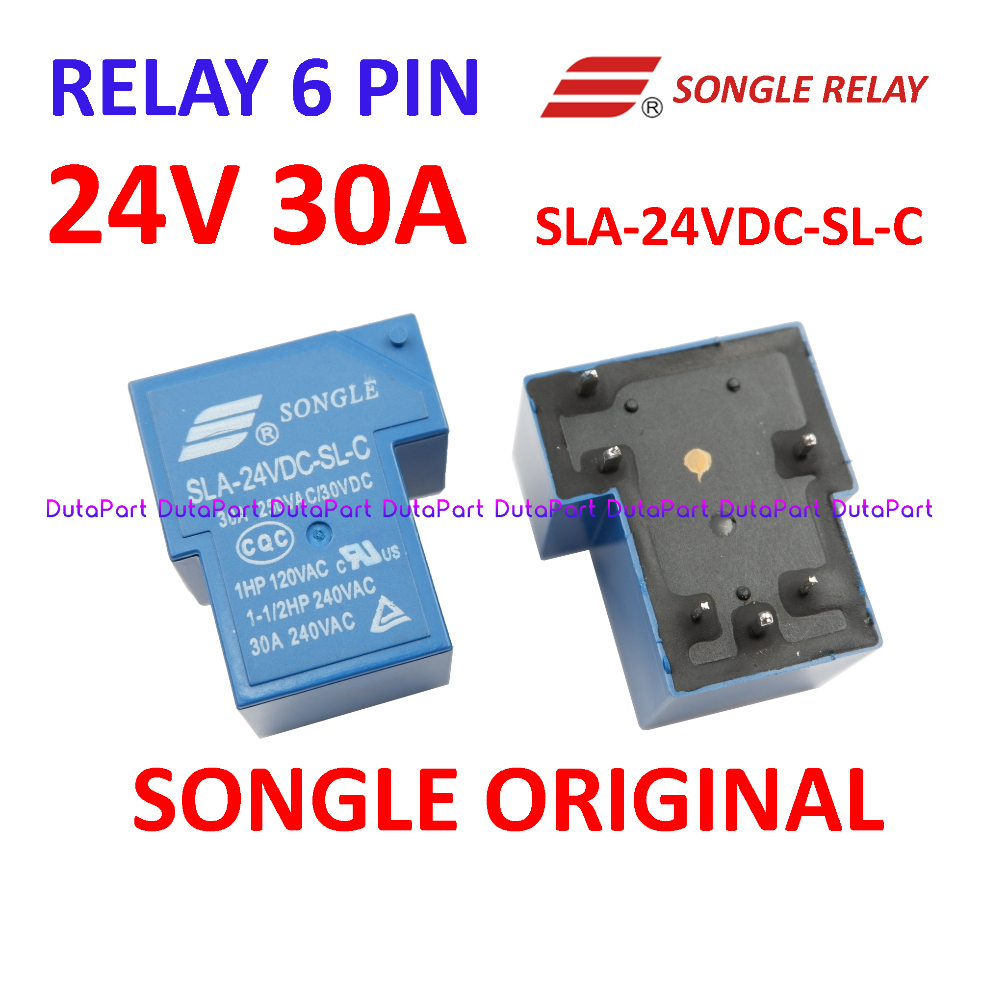Bang Relay 24V Relay SONGLE DC-24V DC24V 30A 250VAC 6 Pin Coil SPDT Power Relay SRD-24VDC-SL-C PCB Mount Auto Universal T90 Power Relays DC 24V Relay Switches. 