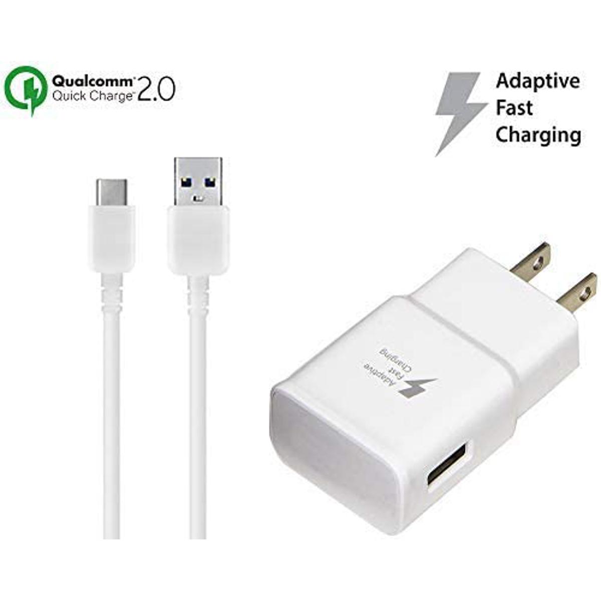 Fast Charger for USB Type-C . 15W with Certified USB Type-C Data and Charging Cable. (White / 3.3FT / 1M Cable)