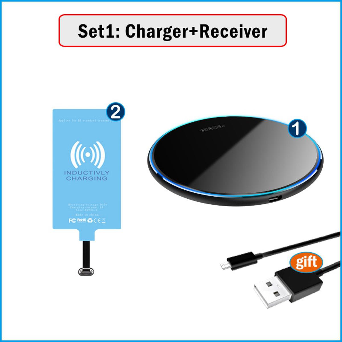 Wireless Charger & Type-C Receiver for Samsung Galaxy A20 A30 A50 A60 A70 A90 5G Qi Wireless Charging Adapter USBC Connector BQ