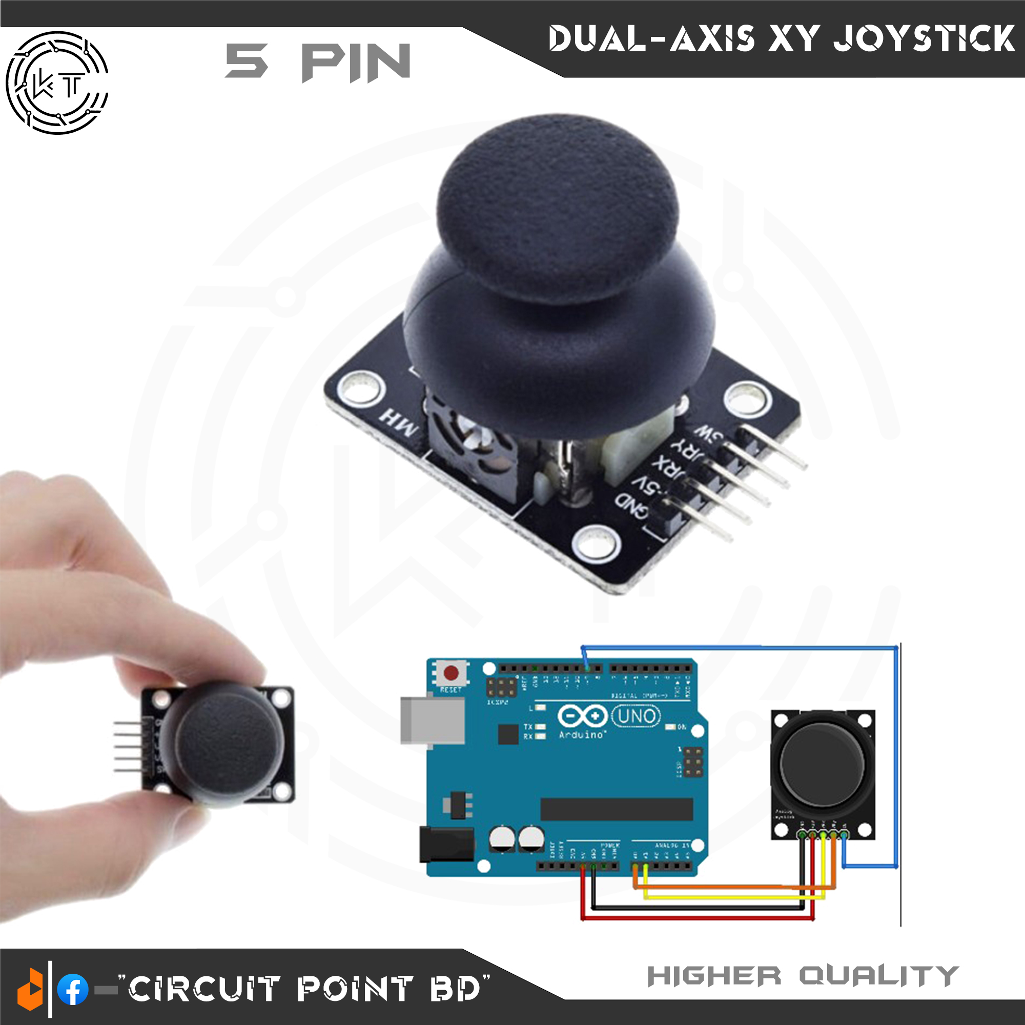 Dual Axis XY Joystick Breakout Module 5 Pin DC 5V Ps2. KY-023 Joystick Control Lever Sensor For Arduino/ESP/Raspberry Pi or DIY Electronics Project.. 