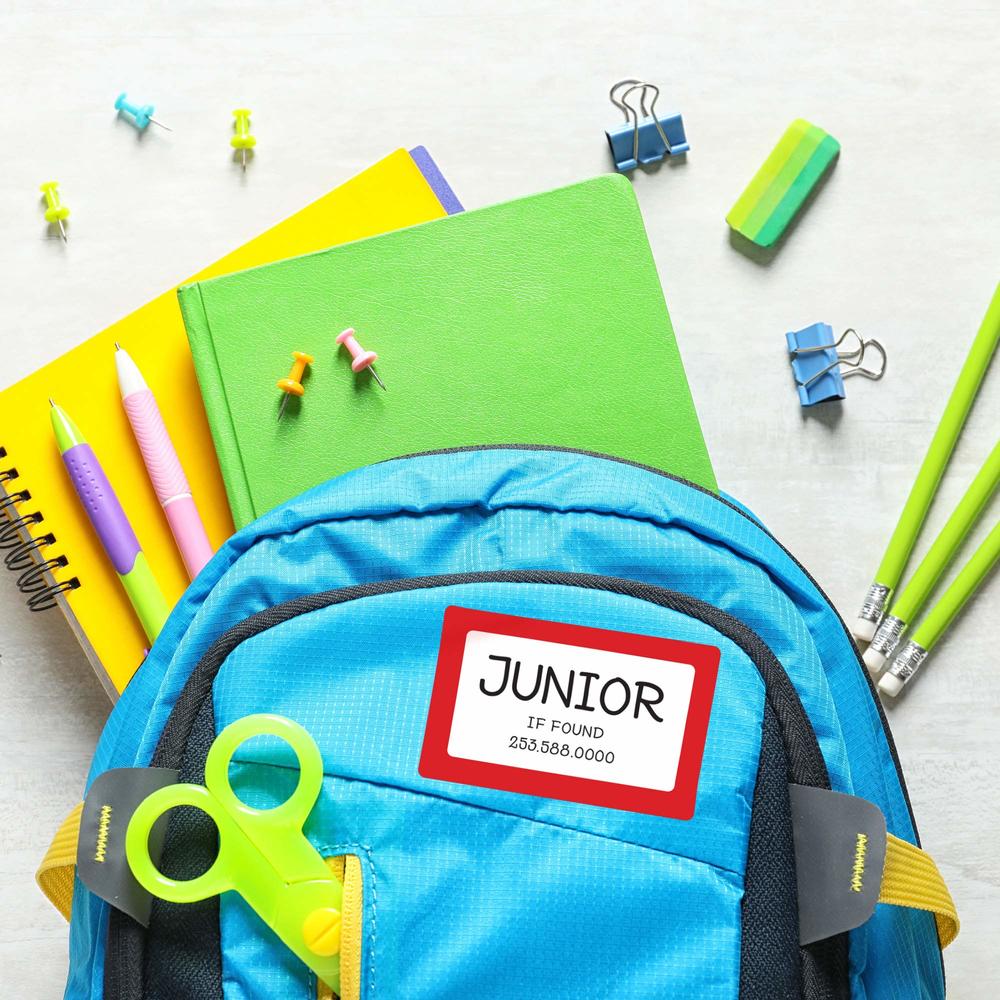 Labels , 1 Roll, 5 Colors, 3.5" x 2.25" , Adhesive Tags with Perforated Line for School Office Home Name Tag Stickers, 150/300pc Plain