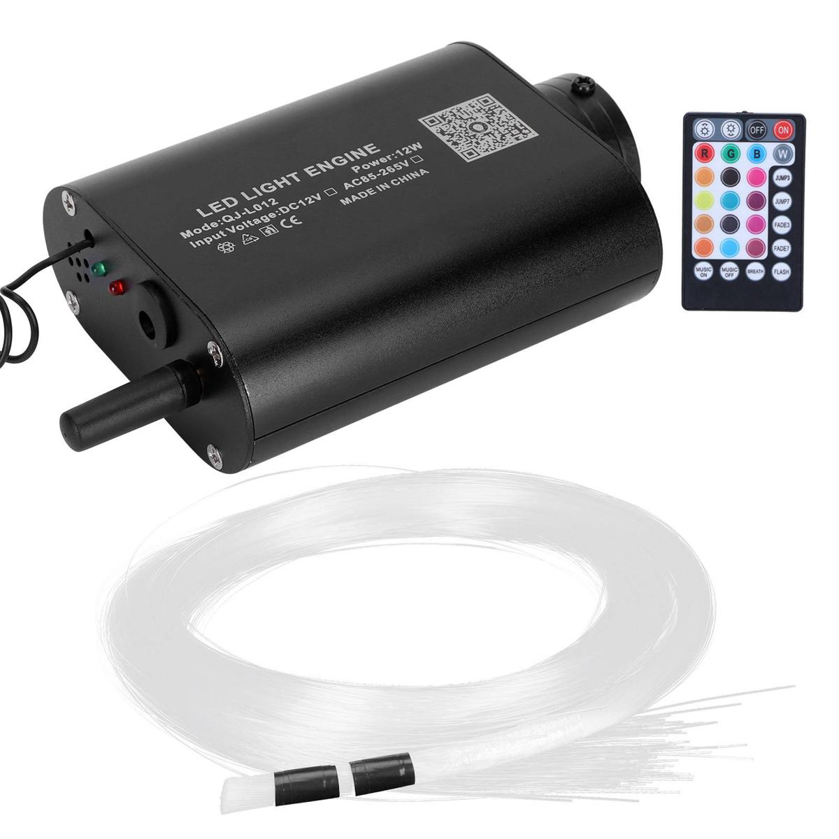 12W 2m Optic Fiber Cable Lamp Car Ceiling Light Kit RGBW Source Device GS