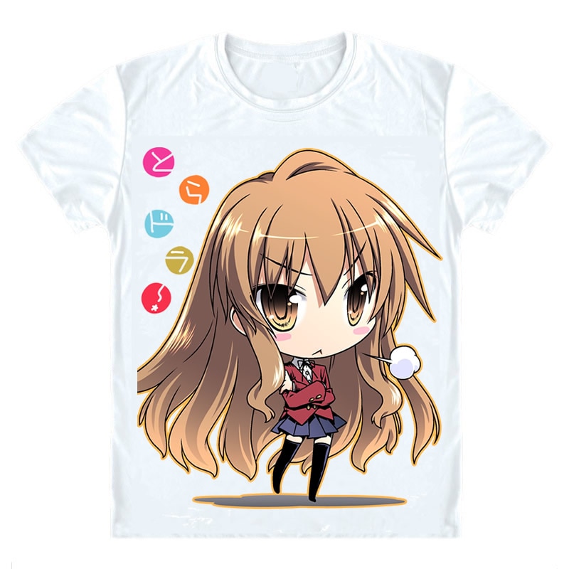 Moe Anime Toradora! T-Shirts Multi-style Short Sleeve Shirts Palmtop Tiger Te Nori Taiga Aisaka Taiga Ryuji Takasu Cosplay Shirt. 
