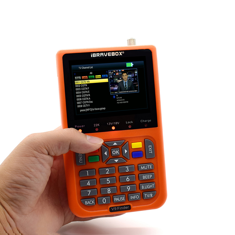 V9 Finder Digital Satellite Finder LCD Satellite Finder Digital Satellite  Finder Meter Satellite Meter Satellite Finder 3.5 inch LCD Digital Display Satellite Television. 