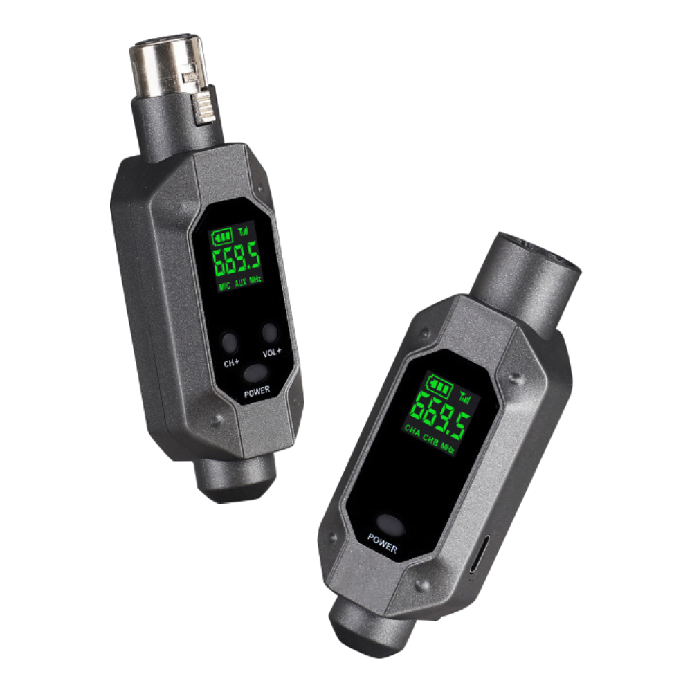 BOMGE UHF Wireless XLR Transmitter and Receiver& Wireless Guitar Transmitter Receiver,Rechargeable Mic Adapter 16 Channels 164ft Range for Dynamic Microphone,Audio Mixer,Electric Guitar Bass. 