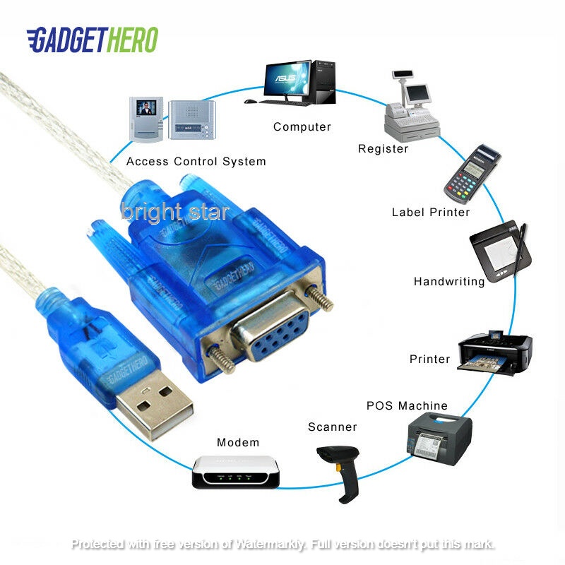 USB to RS232 Serial Port DB9 9 Pin Male COM Port Converter Adapter Cable PDA. 
