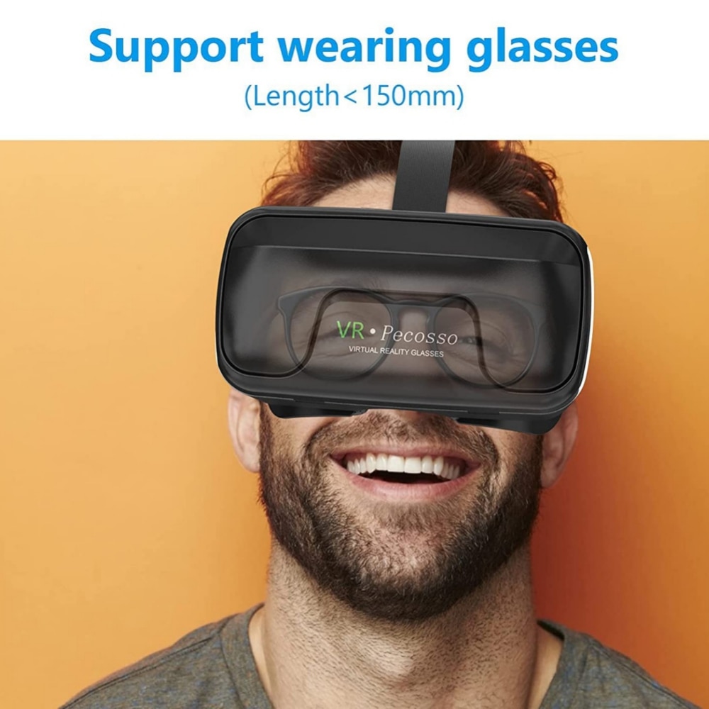 VR Headset with Control,3D VR Glasses for Movies Video Games Virtual Reality Glasses VR Goggles Compatible with IOS/Android. 
