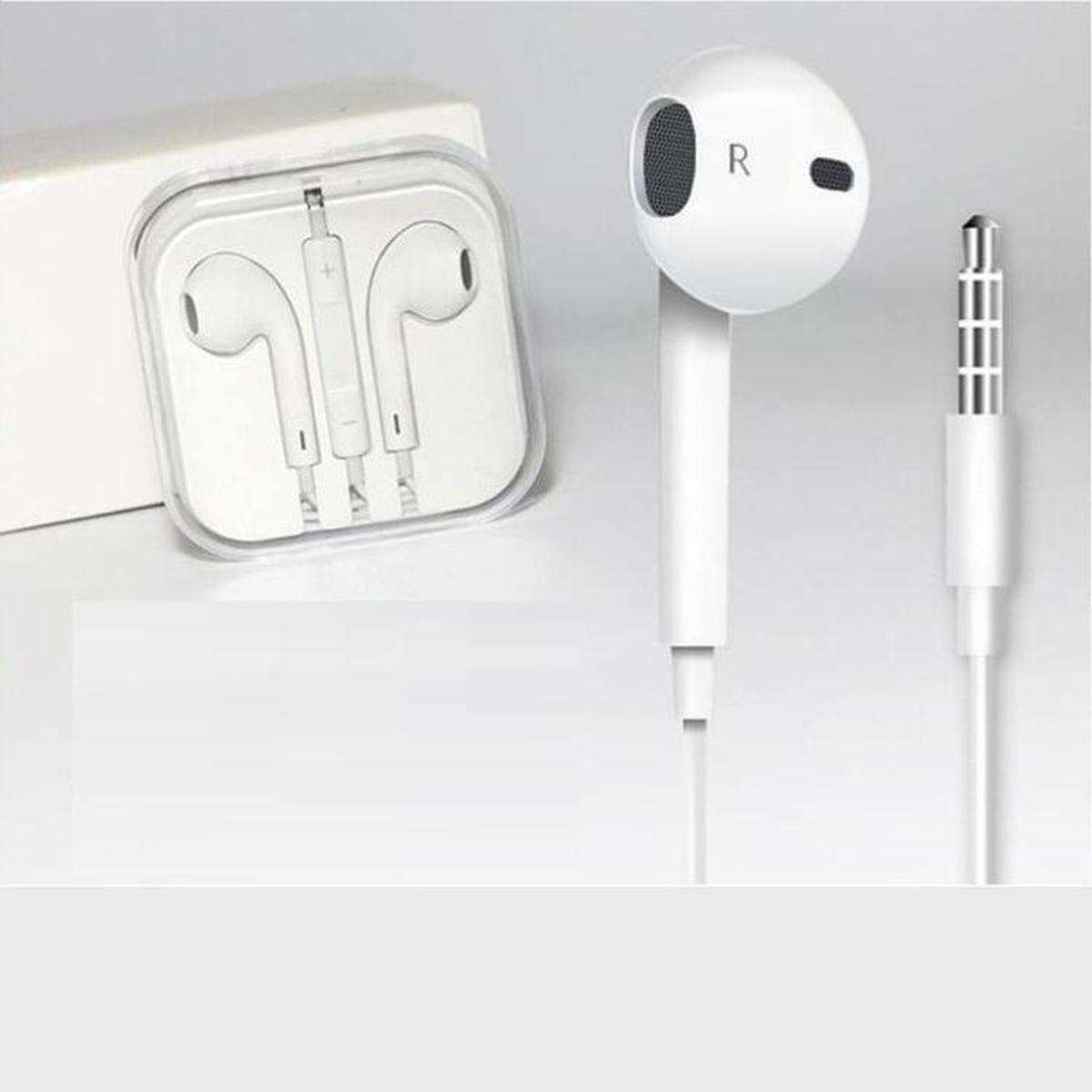 Super Headphone For All phones Wired Headset with Mic - White. 