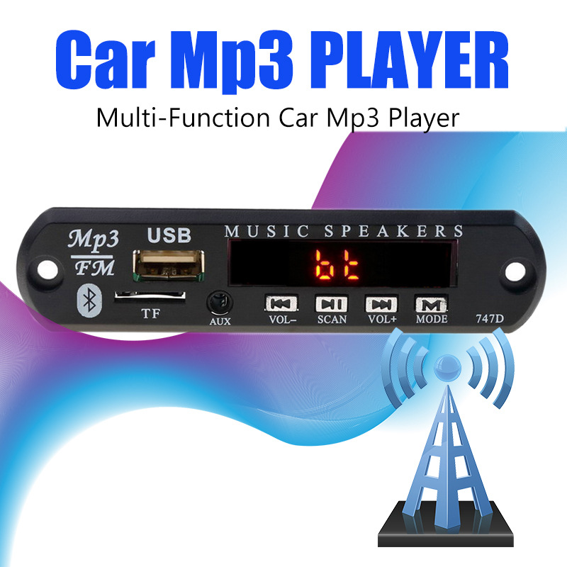Bluetooth MP3 Decoder Board FM Radio TF USB 3.5mm WMA AUX Audio Receiver 747D. 