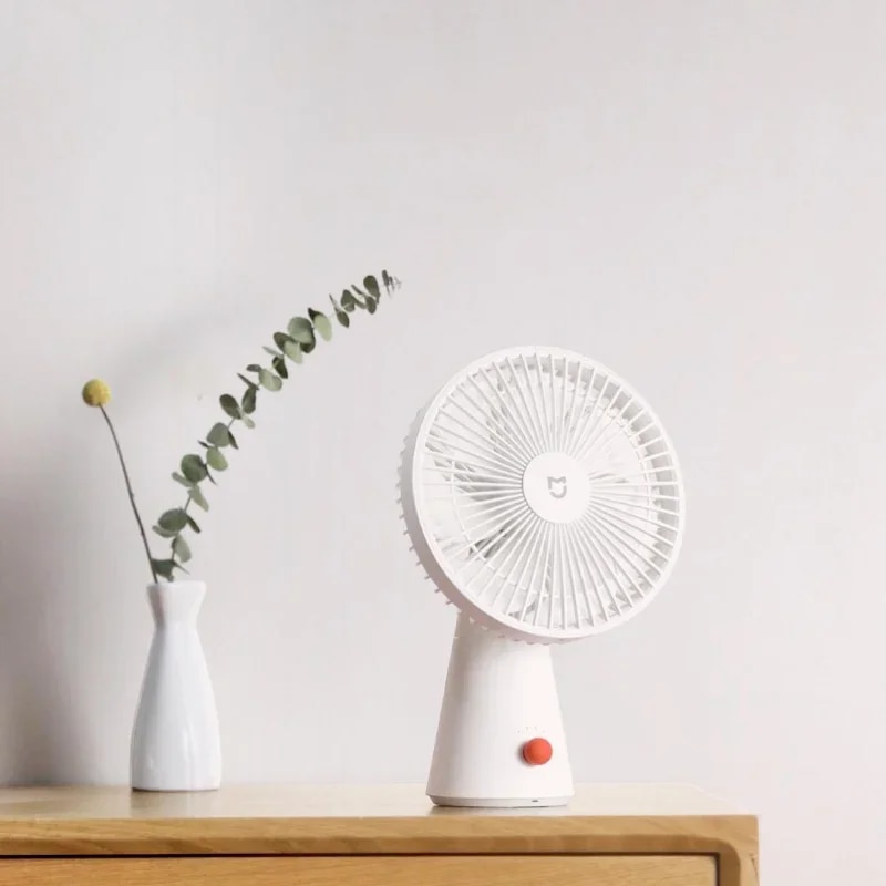 XIAOMI Mijia Portable Desk Fan USB Rechargeable Handheld Mini Electric Fans Cordless Air Cooling Small Fan 4 Gears Speed. 