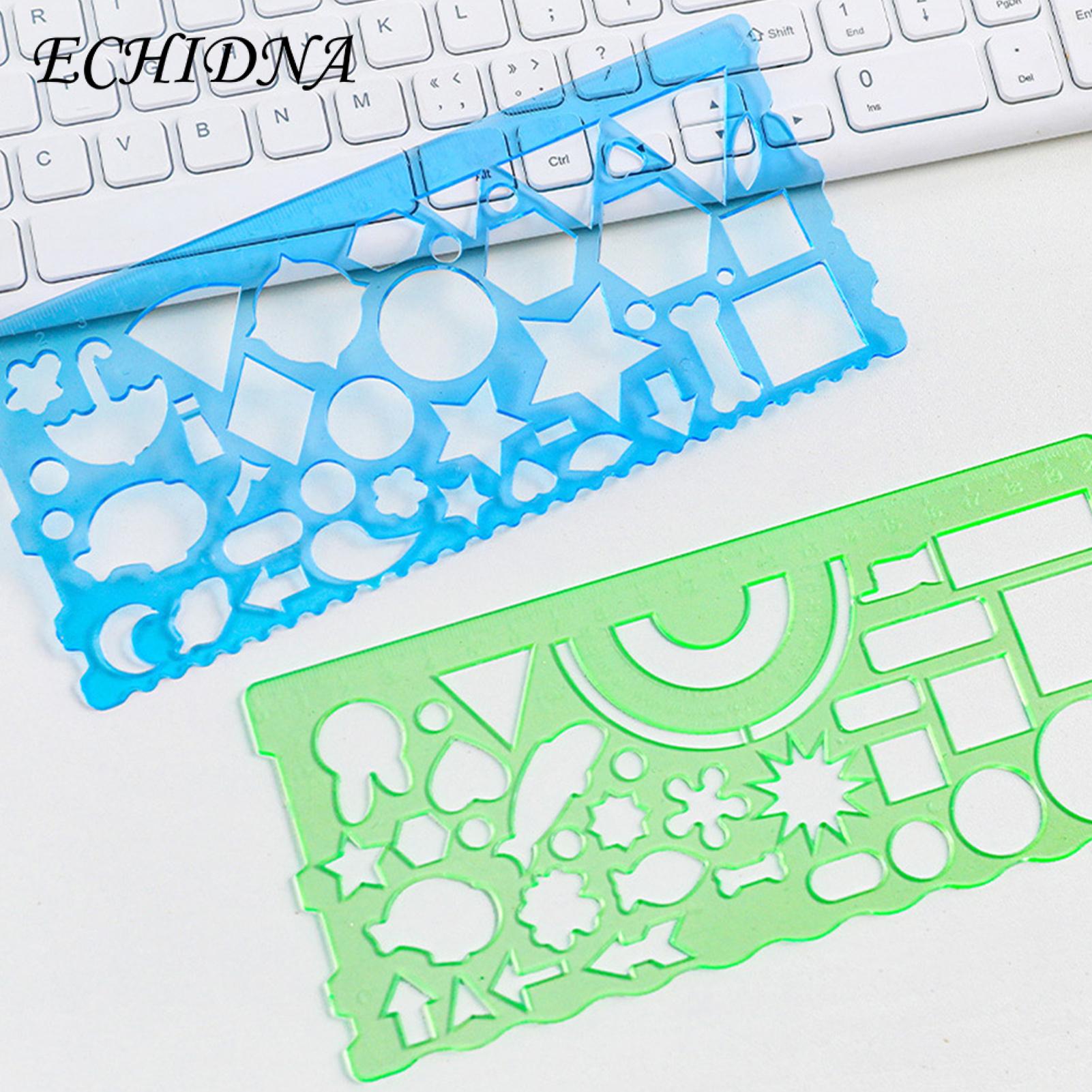 2pcs Clear Geometric Drawing Ruler Multifunctional Precise Easy-to-use Protractor Straightedge. 