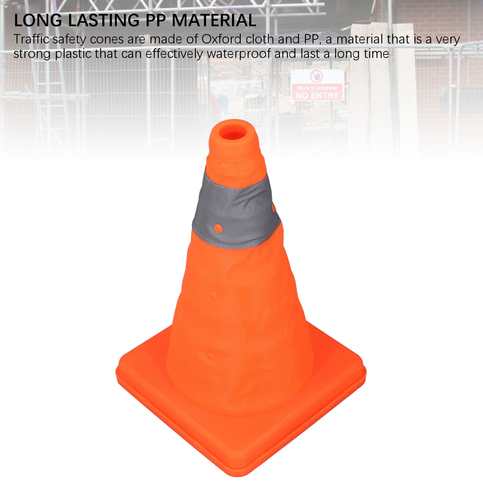 Traffic Cones Portable Highly Visible 30cm Safety Cones Oxford Cloth and PP Fluorescent Orange with Reflective Collar for Parking Lots. 