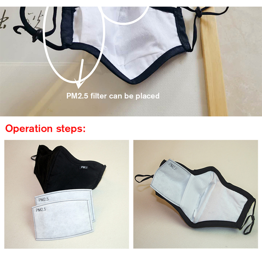 Face Cover Filter PM2.5 Activated Carbon Replaceable Dustproof Filter Protective Equipment. 
