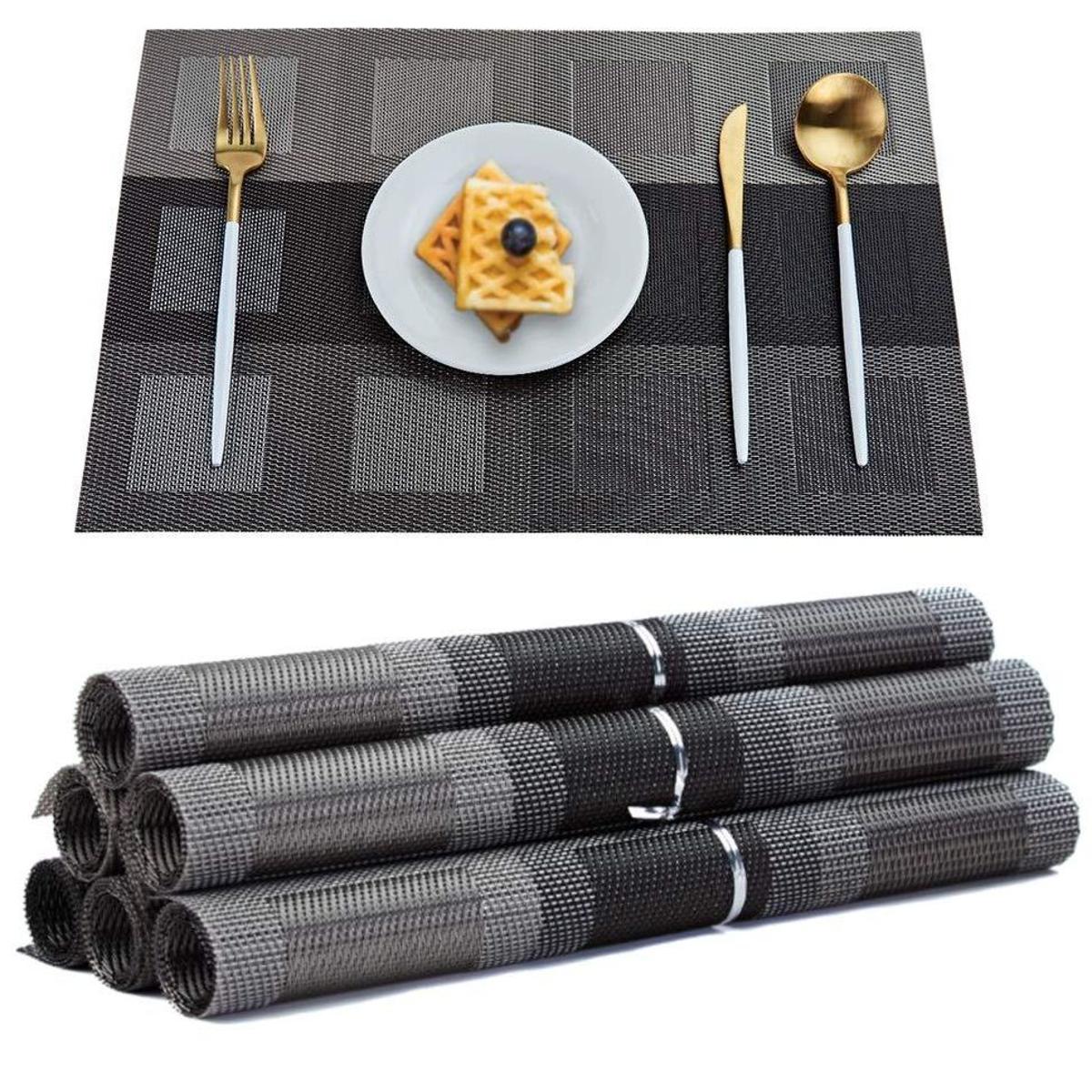 6 Pcs Dining Table, Washable PVC Table Mats