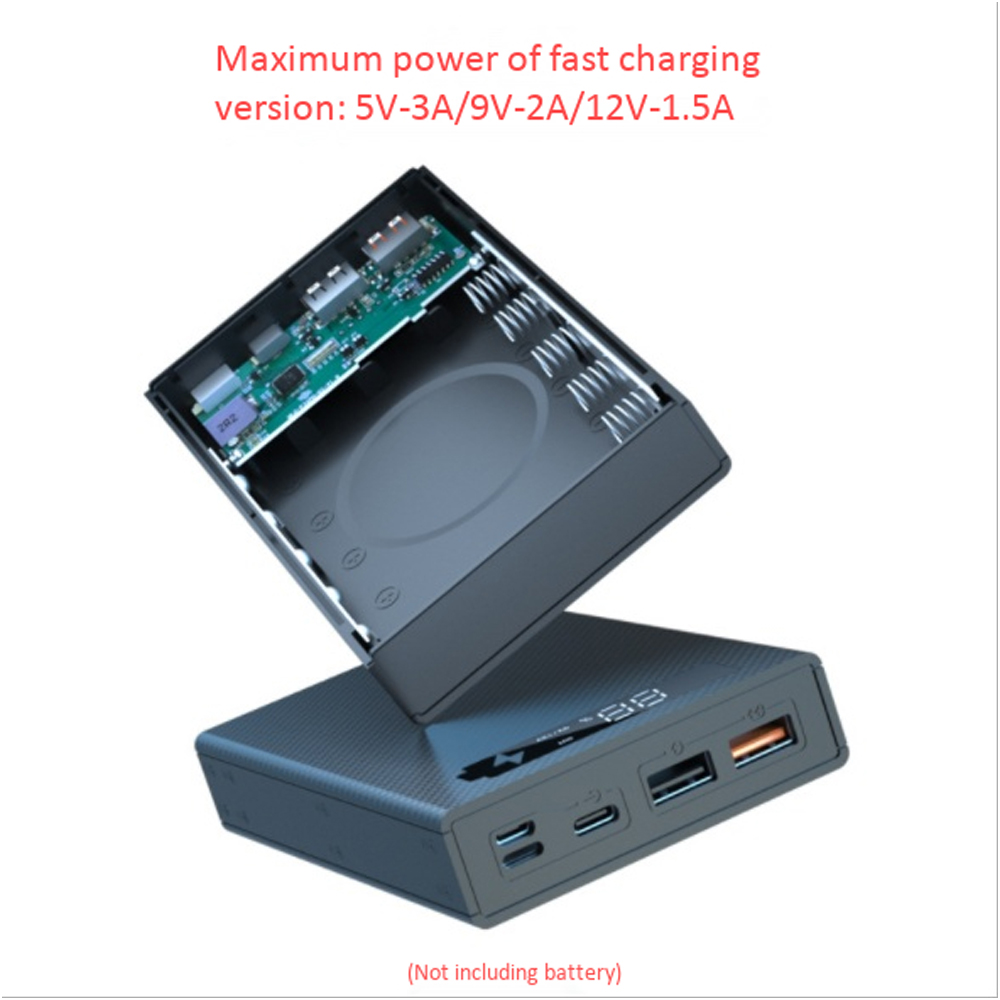 5 x 18650 Mobile Power Box Detachable 18650 Battery Holder Charging Box Charging 3.0 PD DIY Shell-3. 