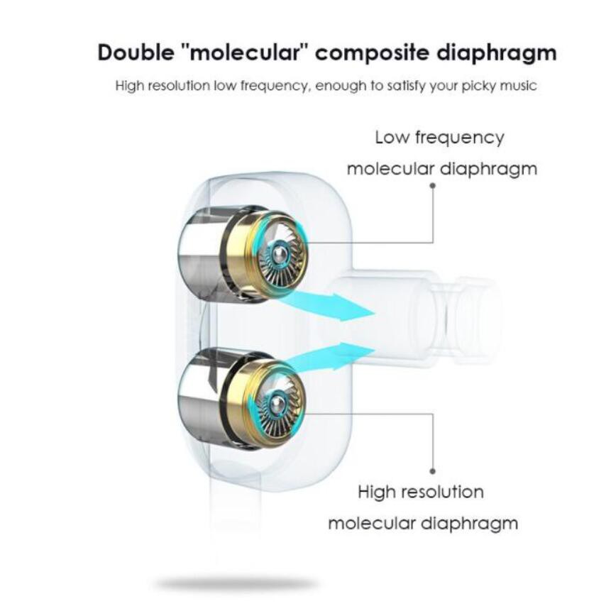 gilii 4D bass dual speaker HiFi stereo 3.5mm headset with microphone + wired headset. 