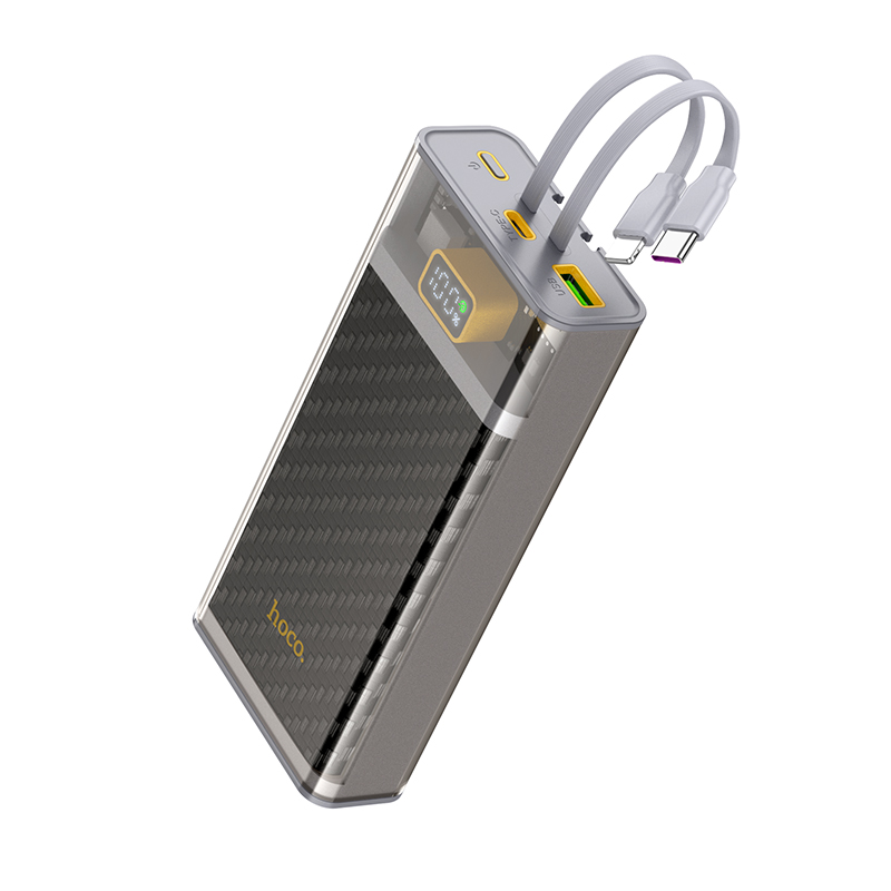Hoco J104A Discovery Edition 22.5W Fully Compatible Power Bank with built in 2pcs Cable (20000mAh Powerbank). 