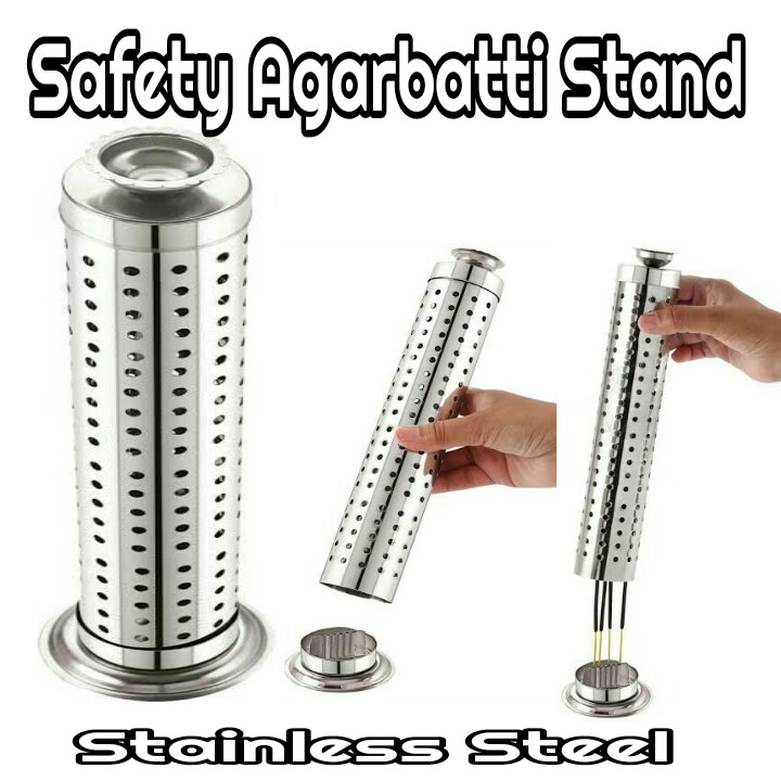 Safety Agarbatti Stand - Stainless Steel - Incense Stick Holder-1 Ps. 