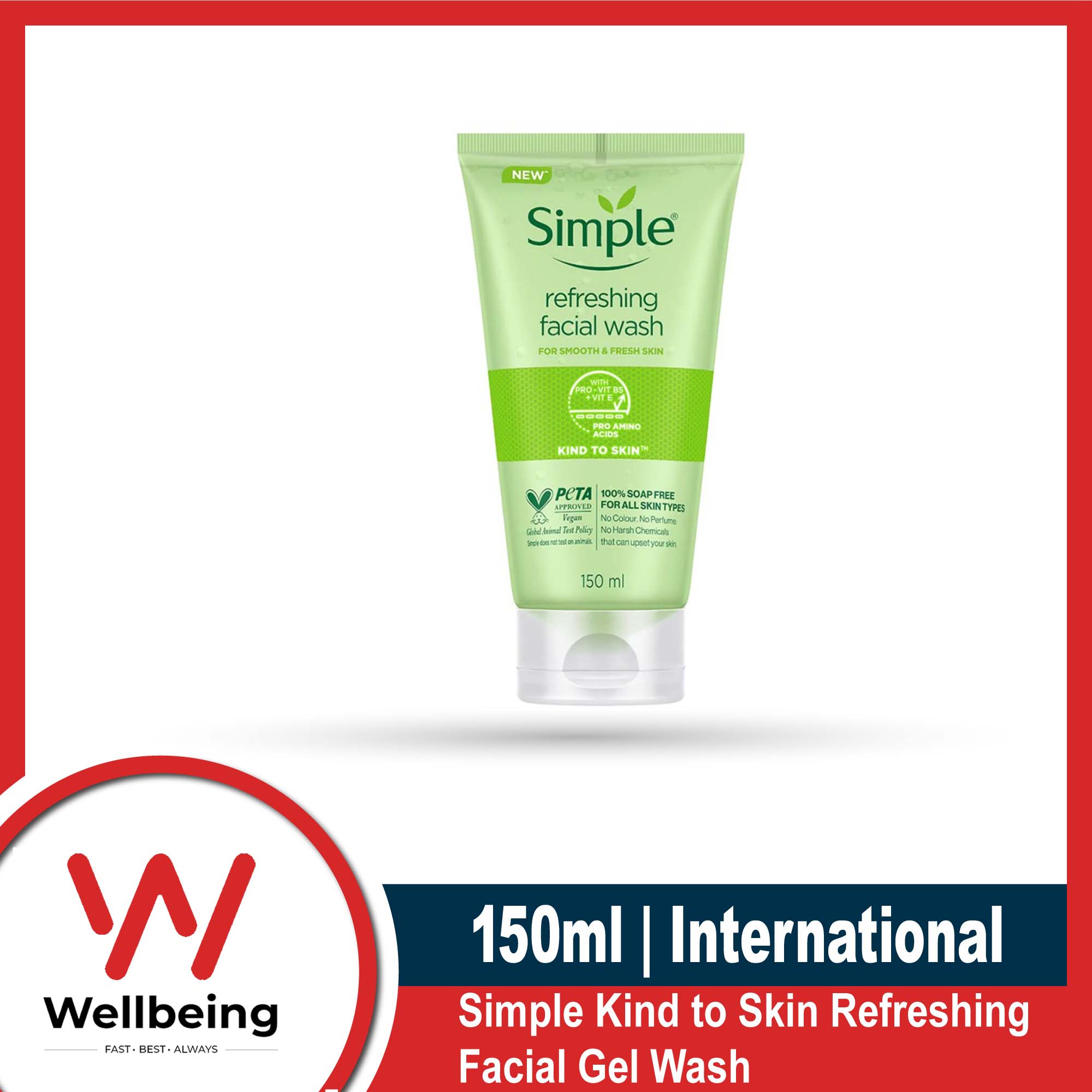Simple Face Wash | Simple Kind to Skin Refreshing Facial Gel Wash | 150ml