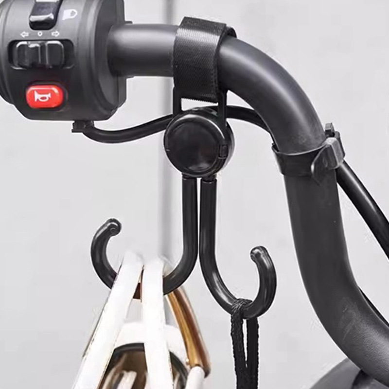 Bicycle or Scooter Bag Hanger Hook Punching Hanging Universal front Adhesive Outdoor Hanger Hooks Rotate Stroller Baby Car Shopping Cart Hooks Bag Hook. 