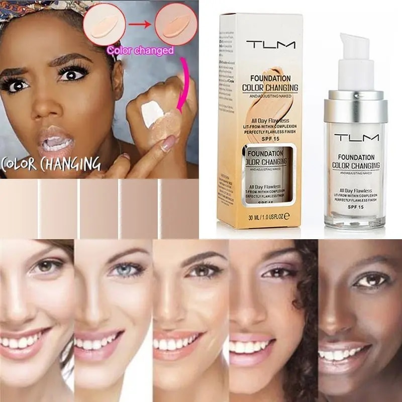 TLM Foundation Magic Color Changing Foundation Liquid Soft Matte Long Lasting Hydrating Makeup Base maquiagem Abandon Abandon. 