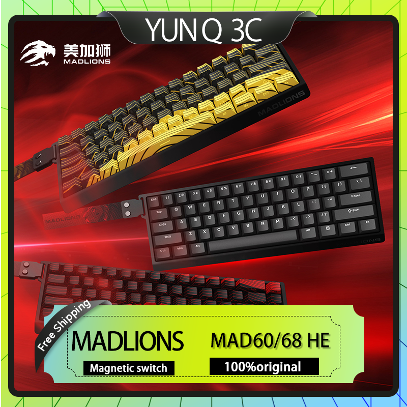 Madlions Mad60/68 He Magnetic Switch Mechanical Keyboard Wired Hot Swappable Rgb 8k 60% Matched Gaming Keyboard Pc Accessories