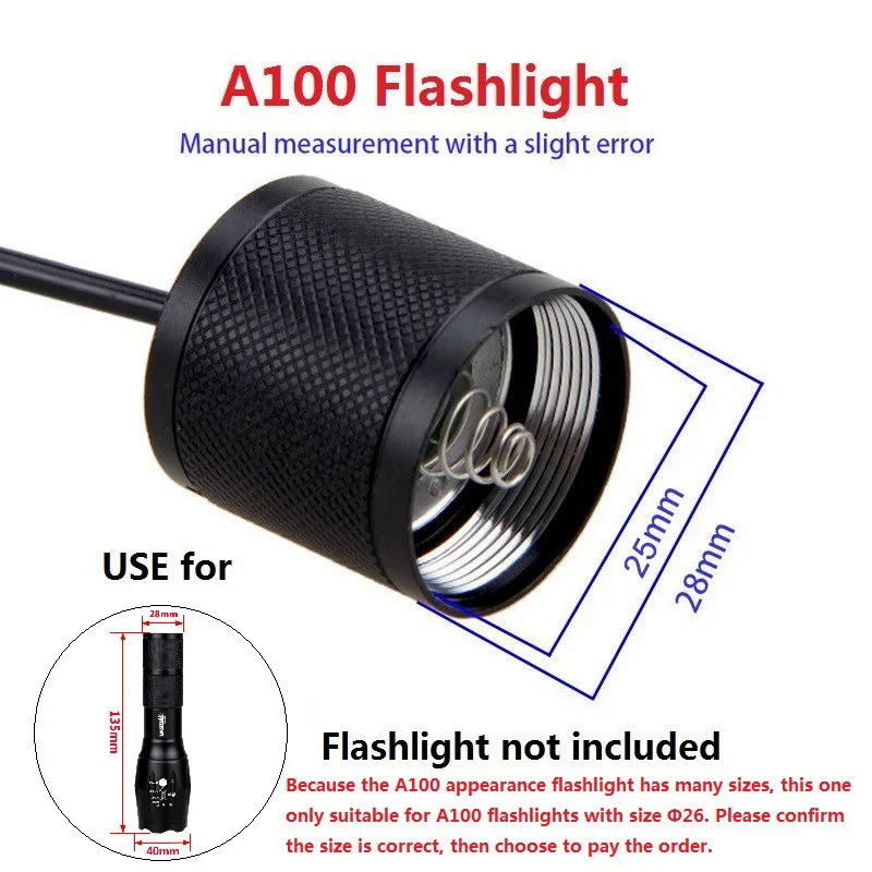 9 Model Pressure Switch Controller for C8/501/502B/VA-501/A100/C10/801/T67/710 Flashlight Torch Light Rat Tail Switch. 