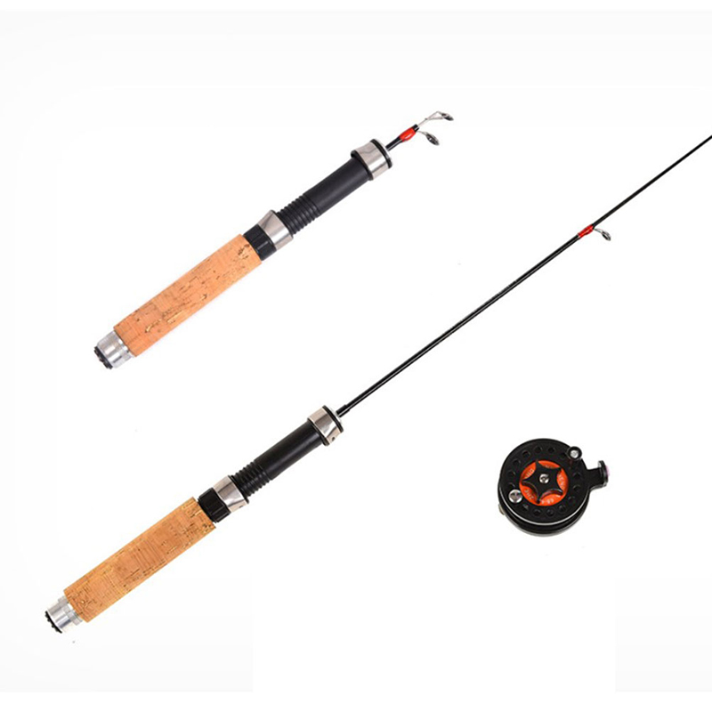 62cm Mini Telescopic Winter Ice Fishing Rod Portable Carbon Fiber