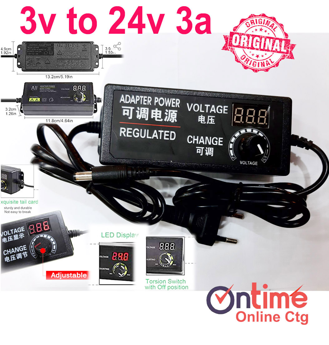 Dc 3V To 24V 3A. Public Adjustable Ac Dc Power Adapter Voltage Controlling Adapter. 