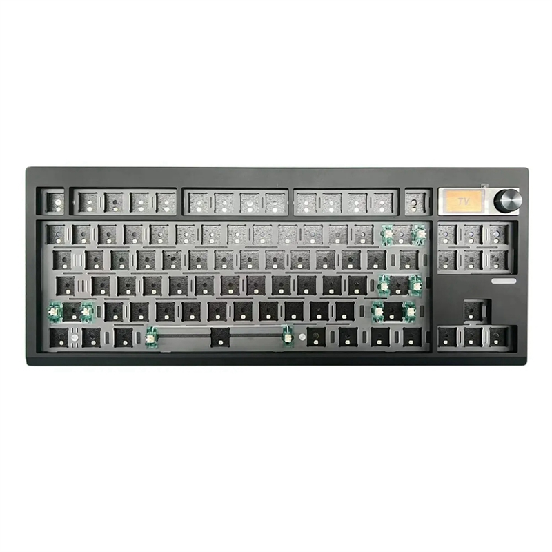 GMK87 Mechanical Keyboard KIT with Display Screen RGB Backlit Gasket Structure Gaming Hot Swap Keyboard Black