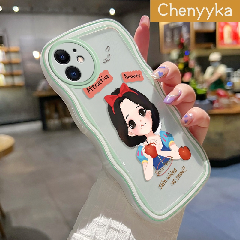 Chenyyka For OPPO A57 2016 OPPO A39 Case Cartoon Snow White New Design Colorful Lovely Wave Border Soft Clear Shockproof Phone Cases Creative Camera Transparent Casing Simple Gentle Protective Cover. 