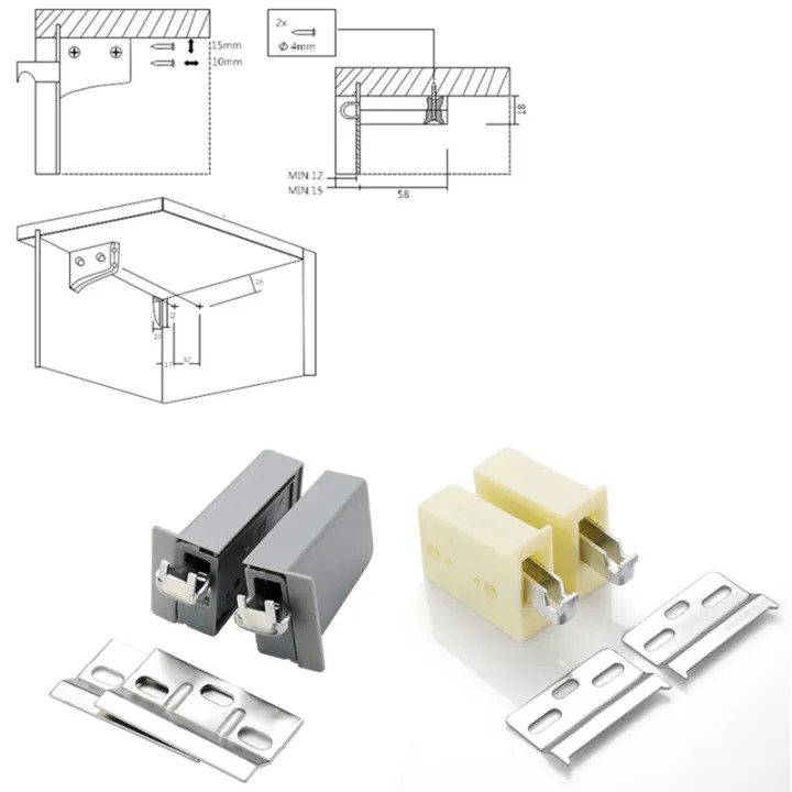 2pc Cupboard Hanging Fixed Accessories wall mount Fixed support Bracket Heavy invisible connector cabinet Furniture Hardware. 