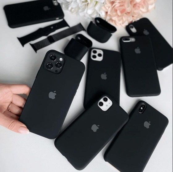 For Apple iphone 12/ iphone 12 Pro / iphone 12 Mini / iphone 12 Pro Max Liquid Silicone Case Luxury Shockproof Soft Touch Premium Case Back Cover Silicone Black Color. 