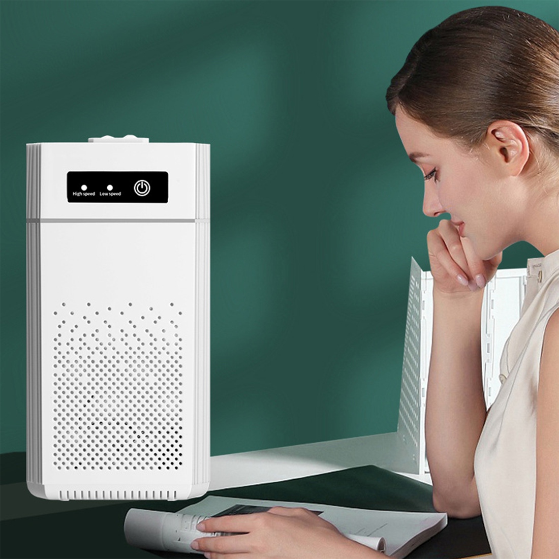 Portable Air Purifier Ionizer Negative Ion Generator Smoke Odor Removal Hepa Filter Car Air Freshener. 