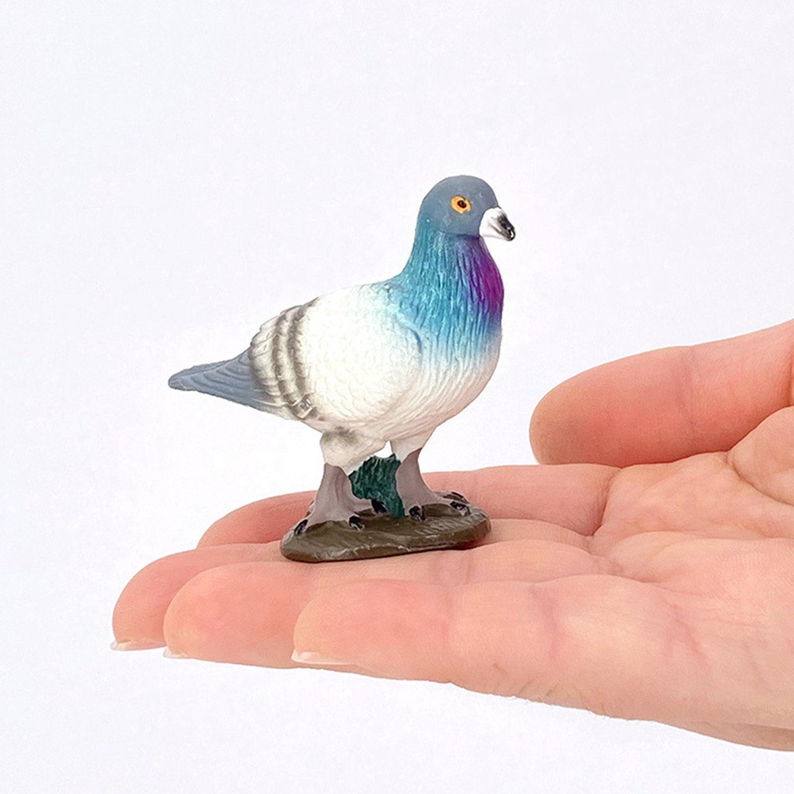 Bird Model High Simulation Children Cognition Grey Pigeon Figurine. 