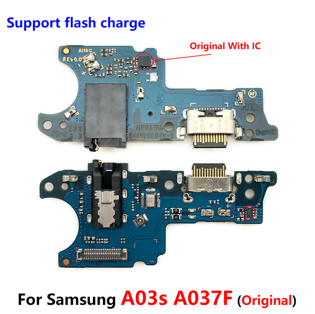 Charging Logic Board For Samsung Galaxy A03s Charging Port For (SM-A037) USB Plug PCB Dock Connector Spare parts. 