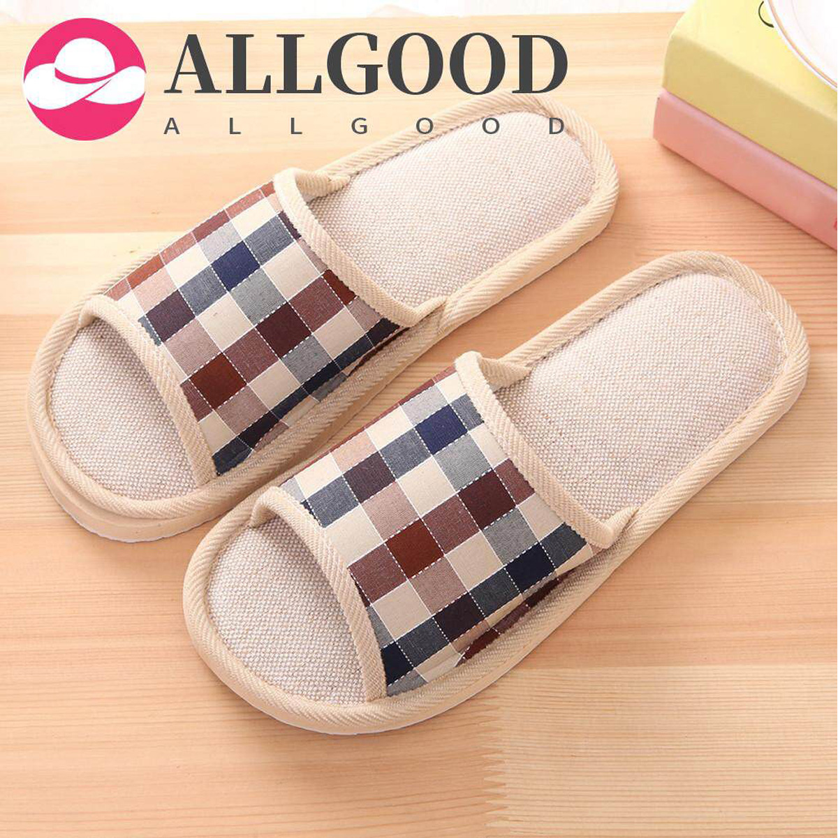 gingham slippers