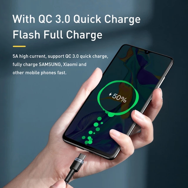 Baseus 100W Fast Charger Cord USB-C Type-c Cable. 