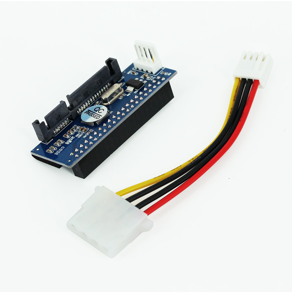 OULLX SATA IDE Adapter 40 Pin IDE to SATA Connector 3.5 HDD IDE/PATA Hard Disk Adapter Converter With 7Pin-SATA Data Cable. 
